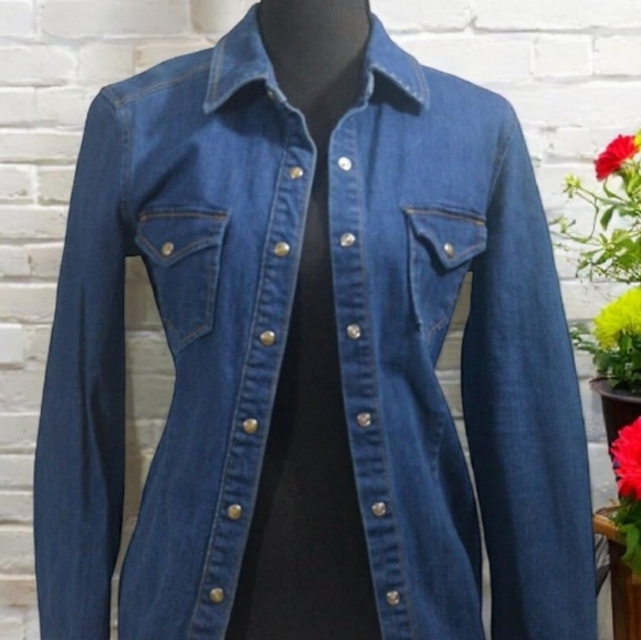 Kendall and Kylie Denim Jean Jacket or Mini Dress Size Small - Picture 4 of 13